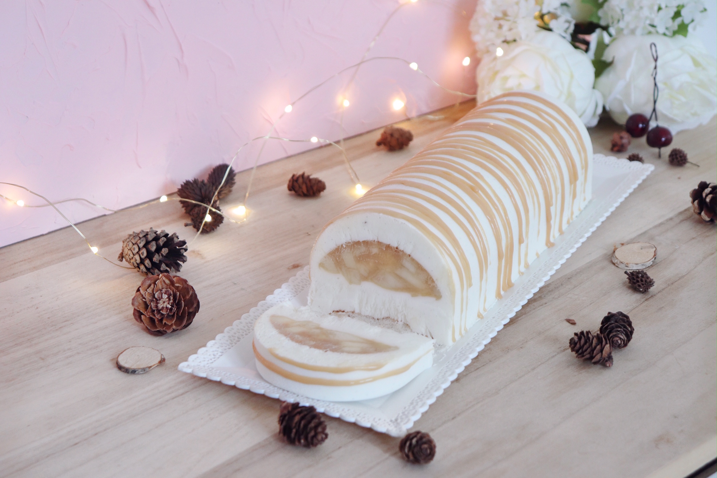 buche pomme-caramel recette patisserie léa patisseries inspirées