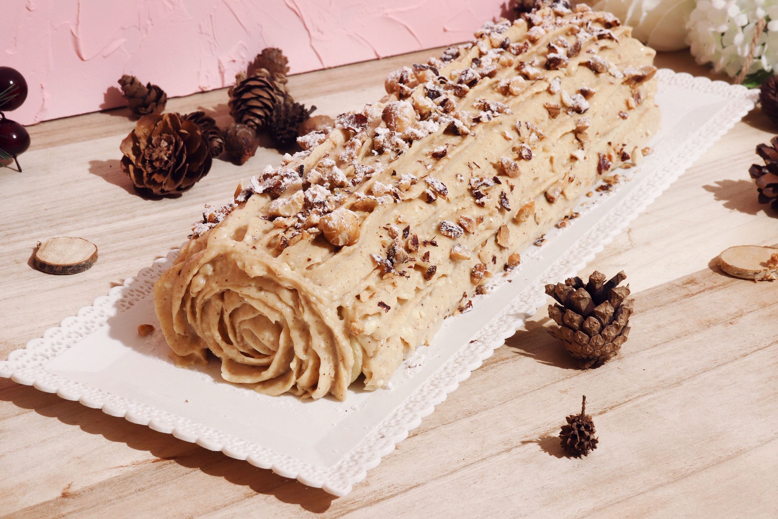 bûche façon Paris-Brest recette patisserie léa patisseries inspirées
