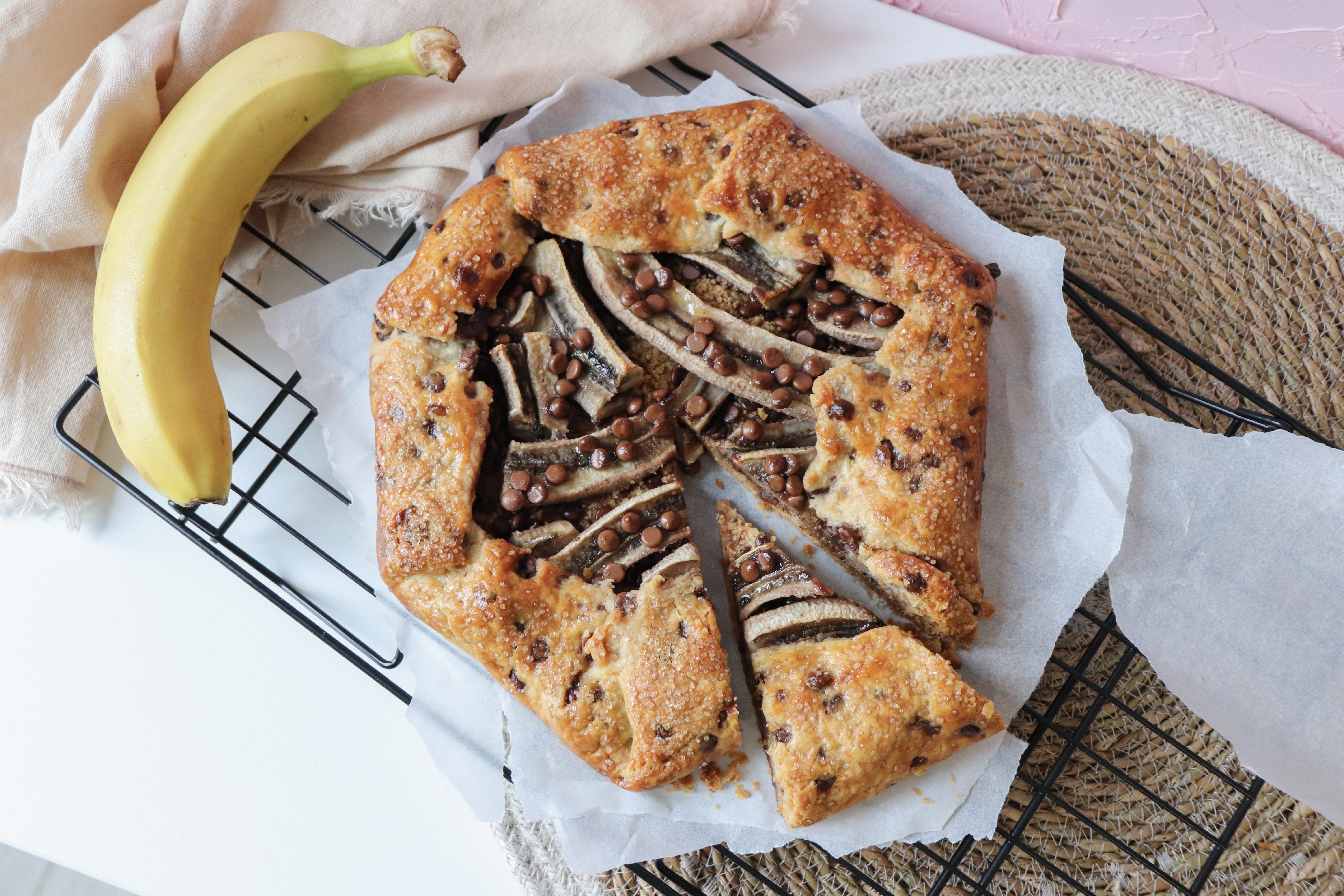 tarte rustique banane chocolat recette patisserie léa patisseries inspirées