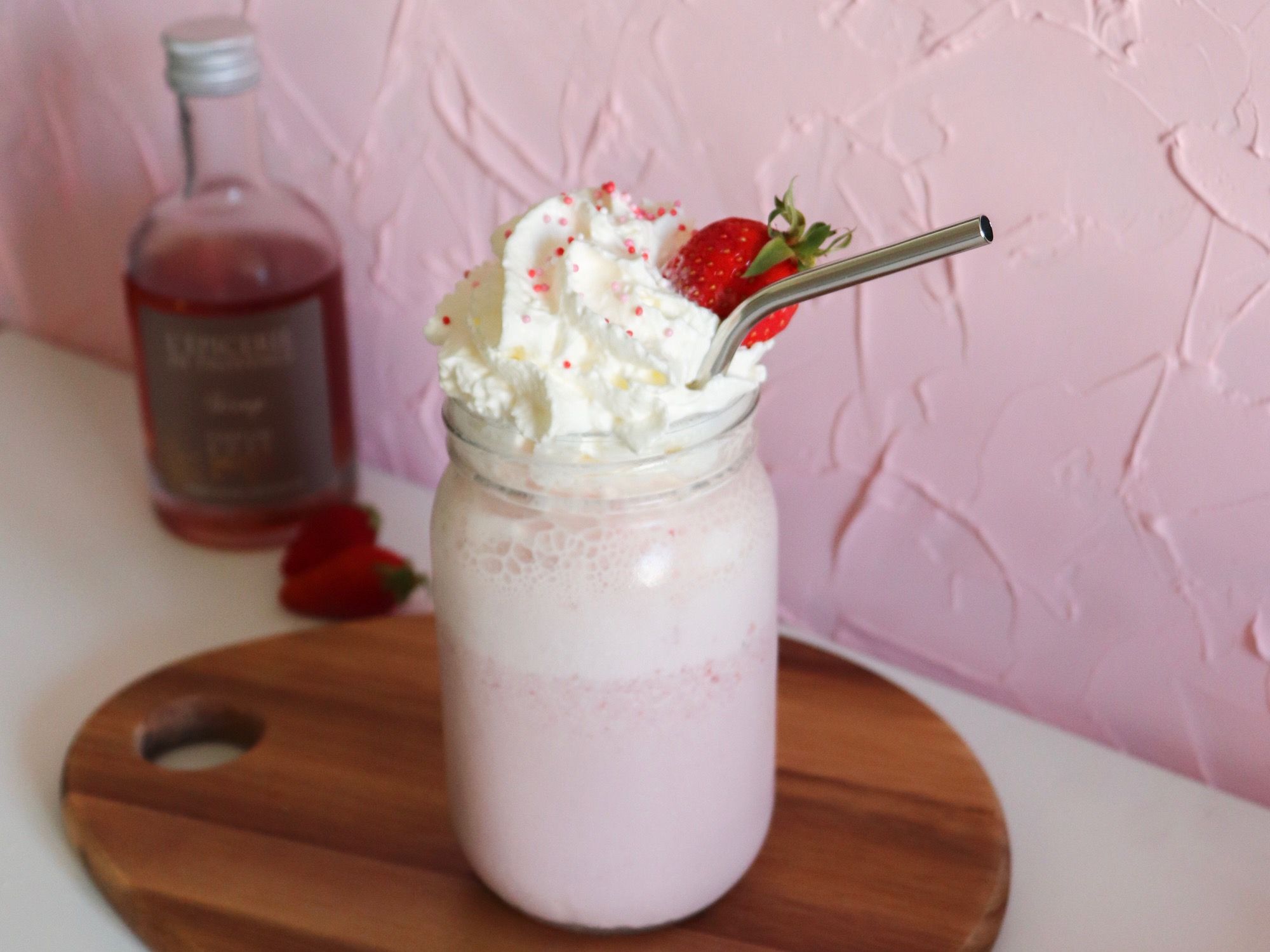 milkshake fraises rose recette patisserie léa patisseries inspirées